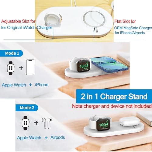 SOKUSIN Stand for Apple Watch and iPhone – 2 in 1 Charging Stand Holder Dock for iPhone iWatch Mag Safe Charger Compatible with All Apple Watch 10 9 8 Series & iPhone 16 15 14 13/AirPods Magnetic Case – Enhanced Compatibility and Speed
