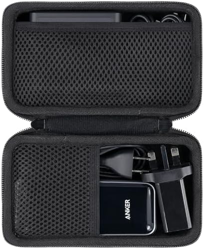 Khanka Premium Hard Travel Case for Anker 100 W Charging Base & Anker Prime 20,000/27,650 m Ah Power Banks – Shockproof Storage Solution with Interior Accessory Pocket for Ultimate Portability and Protection