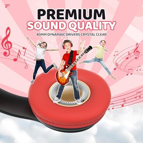 Kids Safe Sound Bluetooth Headphones – Lightweight Over-Ear Design with Volume Limiting (85/94 d B), 60-Hour Battery Life & Bluetooth 5.3, Built-in Microphone, Cozy Fit in Vibrant Blue – Ideal for Music, Audiobooks & Playtime with Enhanced Hearing Protection