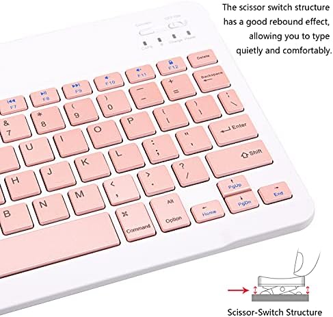 Portable Ultra-Slim Bluetooth Keyboard – Rechargeable Mini Wireless Typing Solution for i Pad, i Phone, Android Tablets and Smartphones – Enhanced Compatibility & Quick Response Keys – Perfect for On-the-Go Productivity