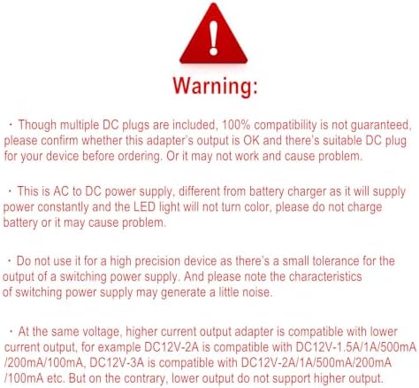 Guan Ting Universal 12 V 2 A Power Supply Adapter – High-Efficiency AC to DC Charger with 8 Interchangeable Tips for Maximum Flexibility – Compact 24 W Converter for Rapid Charging and Enhanced Device Compatibility