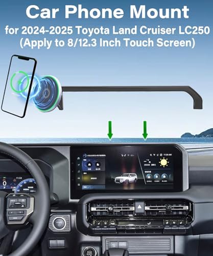 Revolutionary Wireless Car Phone Holder for 2024-2025 Toyota Land Cruiser LC250 – 15 W Fast Charging & Secure Screen-Mounted Design for 8/12.3 Inch Displays – Elevate Your Driving Experience with Hands-Free Functionality and Universal Smartphone Compatibility