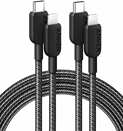 Anker 310 MFi Certified 6 FT USB C to Lightning Cable (2-Pack) – Premium Fast Charging Solution for i Phone 14 and More – Durable, High-Speed Performance for Seamless Connectivity and Extended Reach – Perfect for Home, Office, and On-the-Go Use
