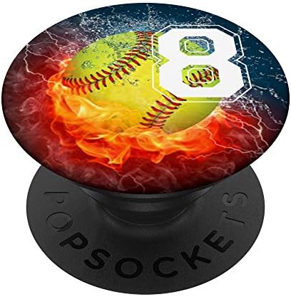 Elevate Your Game with the Fire and Ice Player #8 Pop Grip – Premium Swappable Phone Accessory for Young Softball Athletes | Vibrant Team Spirit Design for Enhanced Grip, Connectivity, and Style | Perfect Gift for Girls’ Softball Teams and Enthusiasts