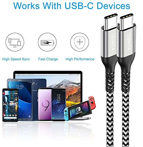 15 FT USB C to USB C Charging Cable – 100 W Fast Power Delivery for i Phone 15 Pro Max, Mac Book Air, i Pad Pro, Samsung Galaxy, One Plus, Google Pixel, PS5 & Xbox – Ultimate Durability and Enhanced Compatibility for Rapid Charging and Data Transfer