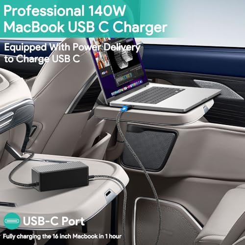 Ultra-Fast 140 W USB-C Laptop Car Charger – Versatile 12 V-24 V Power Adapter for Mac Book Pro/Air, Dell, Lenovo, HP, MSI, Chromebook & More – Compact Design with Enhanced Safety Features for On-the-Go Charging Solutions