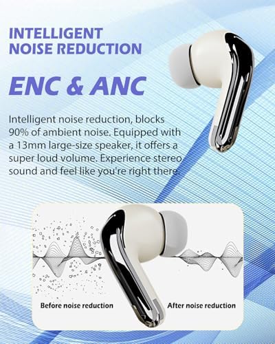 Premium True Wireless Earbuds with Advanced Noise Cancellation and Rich Deep Bass – Unmatched Audio Performance for i Phone & Android Users, Featuring Hands-Free Microphone and Intelligent Battery Monitoring for Ultimate On-the-Go Listening Experience