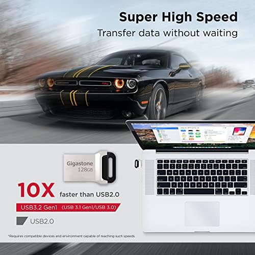 GIGASTONE Z90 128 GB USB 3.2 Gen1 Flash Drive 2-Pack – Waterproof Mini Fit Metal Thumb Drive for Fast Data Transfer, Reliable Storage Solution with USB 2.0/3.0/3.1 Compatibility – Perfect for Professionals and Students