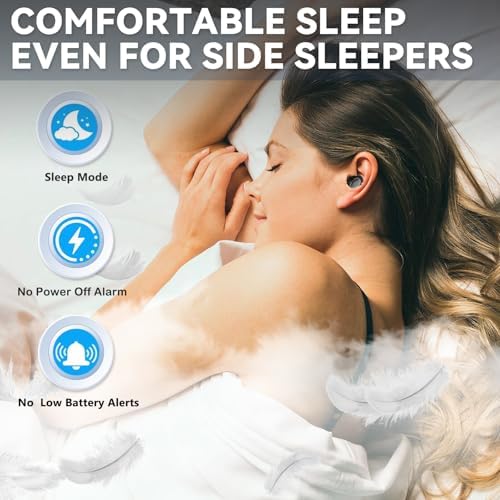 Transform Your Sleep Experience with Luxurious Gold Wireless Noise-Canceling Earbuds – Perfectly Designed for Side Sleepers, Featuring Sleep Mode, LED Battery Indicator, Effortless Device Compatibility, and Ultimate Comfort for Restful Nights and Daily Use