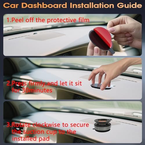 Magnetic Car Phone Holder for i Phone & Android – 360° Adjustable Zinc Alloy Mount with Powerful Vacuum Suction for Enhanced Stability and Hands-Free Navigation Experience