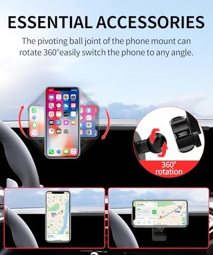 Premium BMW Phone Holder for 2014-2021 2 Series, 2012-2018 3 Series & 2014-2020 4 Series – 360° Rotating Magnetic Mount with Mag Safe Compatibility for Hands-Free Navigation and Modern Aesthetics – Secure Clip Design for Easy Installation and Enhanced Driving Safety