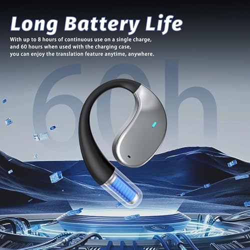Unlock Your Audio Potential with Next-Gen Open-Ear Wireless Earbuds – Bluetooth 5.4 Headphones Offering Superior ENC Noise Cancellation, Rich Hi-Fi Sound, and Immersive Deep Bass; IP54 Water-Resistant for Active Adventures with an Astounding 68-Hour Battery Life – Ideal for Running, Traveling, Work, Cycling, and Intense Workouts; Features AI Translation for Effortless Multilingual Communication and Seamless Device Pairing