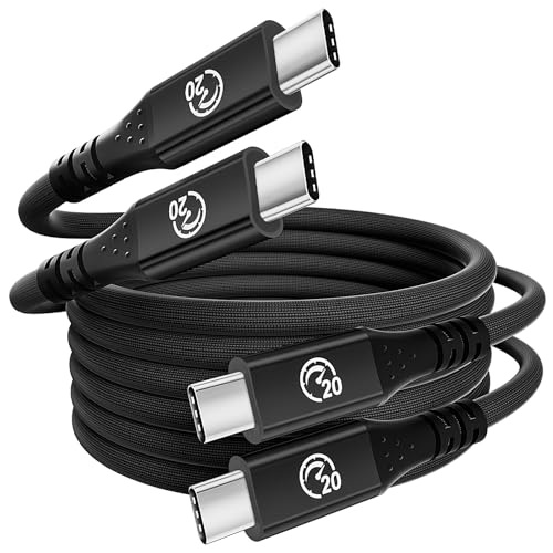 Ultra-Flexible USB C to USB C 3.2 Gen 2 x2 Cable – 6.6 FT Dual Pack for 20 Gbps High-Speed Data Transfer and 5 K/4 K Video Output – 240 W Power Delivery, Compatible with i Phone 16, Mac Book, Dell, and LG Devices – Perfect for Professionals and Gamers Seeking Exceptional Performance and Reliability