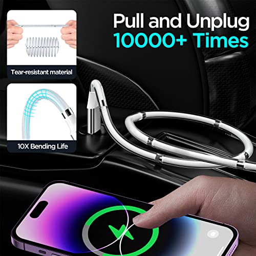 Revolutionary Magnetic Charging Cable 3 FT – Ultra-Fast MFi Certified Lightning Connection for i Phone & i Pad – Durable Nano Data Sync 2-Pack – Effortless Alignment for Seamless Charging at Home or On-the-Go – Compatible with All i Phone Models from 5 to 14 Pro Max – Protects Charging Ports from Wear and Tear