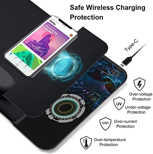 Transform Your Desk with the 15 W Ergonomic Wireless Charging Mouse Pad – Fast Qi Charging for i Phone 11-16 & Samsung Devices – Stylish Black With Detachable Wrist Support for Ultimate Comfort and Productivity
