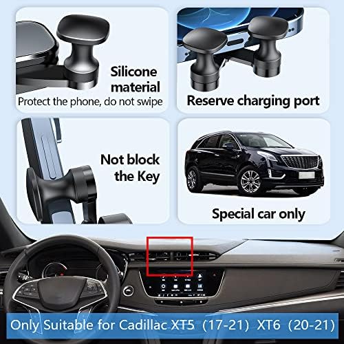Cadillac XT5 & XT6 Car Phone Holder Mount – Premium Smartphone Bracket for 2017-2023 Models, 360-Degree Rotation & Tool-Free Installation for Enhanced Safety and Convenience