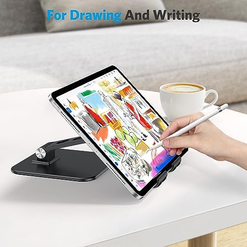 Premium OMOTON Adjustable Tablet Stand – Heavy-Duty Portable Holder for i Pad Pro/Air/Mini & Surface Pro (4.7″ to 15.6″) – Ergonomic, Sturdy Design for Enhanced Viewing Comfort and Travel Convenience