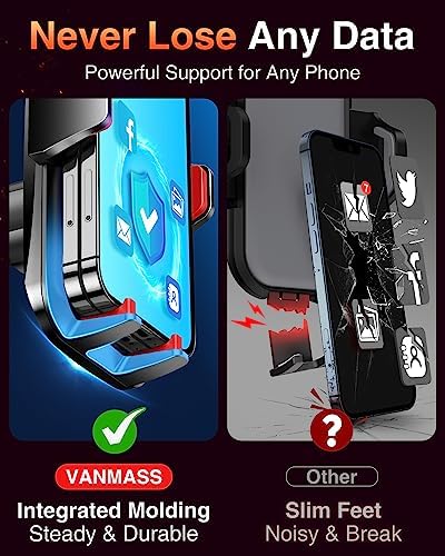 VANMASS 2024 Enhanced Universal Phone Holder – Super Suction Cup Mount for Car Dashboard, Window & Vent – Securely Fits i Phone 15 Pro Max, 14, 13 & More – Hands-Free Vehicle Cradle with 360-Degree Rotation – Sleek Blue Design for Ultimate Convenience and Safety