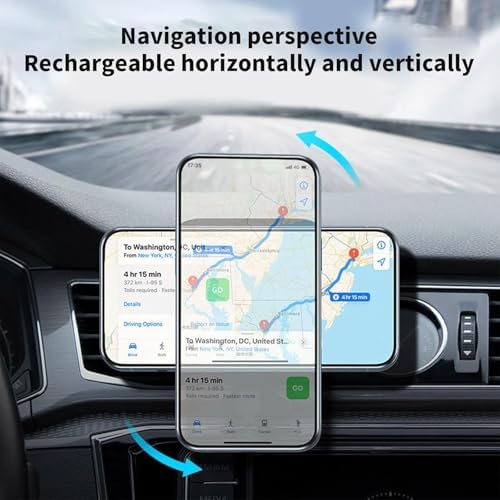 Revolutionary 2-in-1 Magnetic Car Phone Mount & Fast Wireless Charger | 15 W High-Speed Charging, Versatile Air Vent Compatibility, Universal Fit for All Smartphone Models, Safety-Enhanced Hands-Free Design (Sleek Black) – Your Ultimate Driving Companion