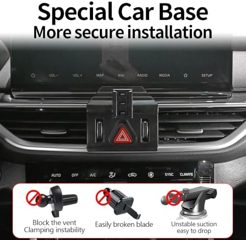 Kia Forte 2019-2024 Car Phone Holder: 360-Degree Rotating Dashboard Mount for Secure Navigation & Hands-Free Use – Premium Cell Phone Cradle Accessory for Enhanced Driving Safety and Style