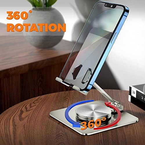 360 Rotatable Foldable Phone Stand for Desk,Fully Adjustable Desktop Phone Holder Cradle Dock Compatible with iPhone 16 15 14 13 12 11 Pro Max,Tablets,All Phones(Pink) – Enhanced Compatibility and Speed