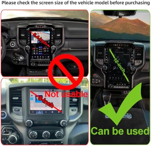 Car Phone Holder for Dodge Ram 1500 2500 3500 Auto Accessories [Only for 2019-2025 Ram 1500 2500 3500 12-in Screen] [X No Fit 5-in & 8.4-in Screen X] [Please verify if your screen size is appropriate] – Enhanced Compatibility and Speed