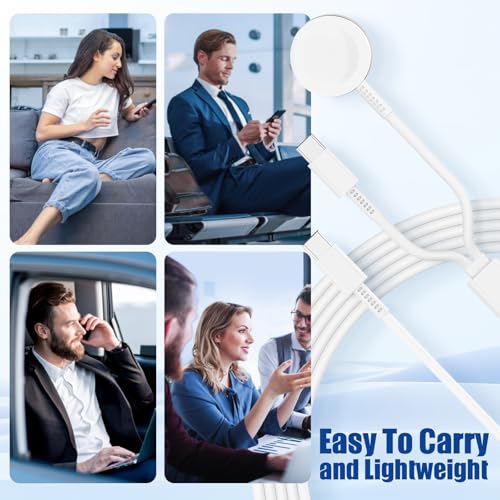 3 in 1 2025 Upgraded Apple Watch Charger,USB C Charger for iPhone 16 15 14 /iWatch/Samsung/AirPods 4 Multiple Devices Fast Charging Cable Travel Essentials Cords for iWatch Ultra/SE/10/9/8/7/6/3-Pink – Enhanced Compatibility and Speed