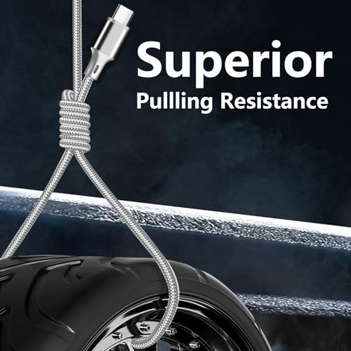 High-Speed 10 FT USB C to USB C Charger Cable – Durable Nylon Braided 3-Pack for Rapid 60 W Charging – Compatible with i Phone 15/16, i Pad Pro, Mac Book, Samsung & Google Devices – Sleek Black Design for Ultimate Flexibility and Reliability