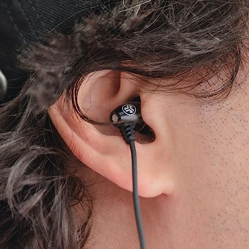 JLab J6 MS JBuds Premium Single In-Ear Headset with Enterprise-Class Microphone – Stylish Black Design, Ergonomic Comfort, Seamless Stereo to Mono Transition, Universal 3.5 mm Compatibility for Enhanced Audio Clarity and Versatile Use