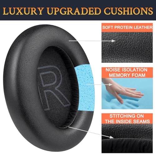 Transform Your Anker Soundcore Q11 i Experience: SOULWIT Premium Replacement Earpads with Soft Protein Leather and High-Density Memory Foam for Ultimate Comfort and Enhanced Sound Quality – Easy Installation, Sleek Black Design for Audiophiles