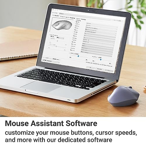 Elevate Your Productivity with the ELECOM Wireless Ergonomic Mouse – Silent Click, 2000 DPI Precision, 20-Month Battery Life, and Stylish White Design for PCs, Macs, and Laptops – Perfect for Home or Office Use