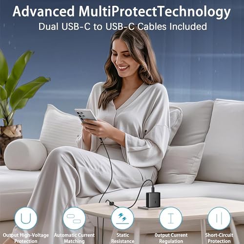 High-Powered 45 W USB-C Charger for Samsung Galaxy Devices – Ultimate Fast Charging with 6 FT Cable, Compact Design, and Advanced Safety Features for S25/S24/S23/S22/S21/S20/Note 20/10 Users – Experience Unmatched Efficiency and Portability