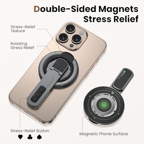 Revolutionary Two-Sided Magnetic Phone Grip Holder: Ultimate Mag Safe-Compatible Kickstand for i Phone 16 Pro Max, 15, 14, 13, and 12 – Unmatched Grip, Versatile Attachment, and Effortless Hands-Free Viewing Experience