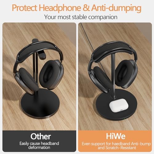Upgrade Your Desk with the All-in-One Wireless Headphone Stand & Fast Charging Dock – Sleek Organizer for i Phone 15/14/13/12/11 & Air Pods Pro/3/2, Premium White Finish Ideal for Gamers and Music Aficionados, Optimize Your Workspace Efficiency and Connectivity