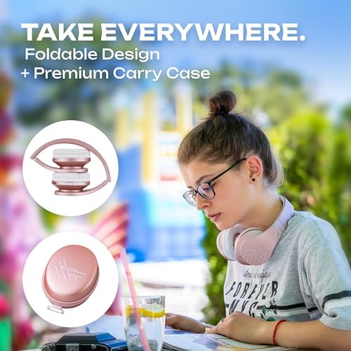 Experience the Ultimate in Comfort and Sound with Power Locus Stylish Purple & White Wireless Over-Ear Headphones – Hi-Fi Stereo Quality, Foldable Design for Travel, 12-Hour Battery Life, and Built-In Microphone for Hands-Free Calls – Perfectly Compatible with i Phone, Samsung, and LG Devices