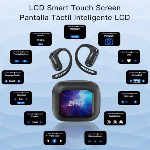 ZIHNIC Multi-Mode AI Translation Earbuds: Real-Time Language Communication with IPX5 Waterproof Bluetooth Headphones, Smart Touchscreen Control, and Superior Sound Quality – The Essential Travel Companion for Business Professionals and Global Adventurers