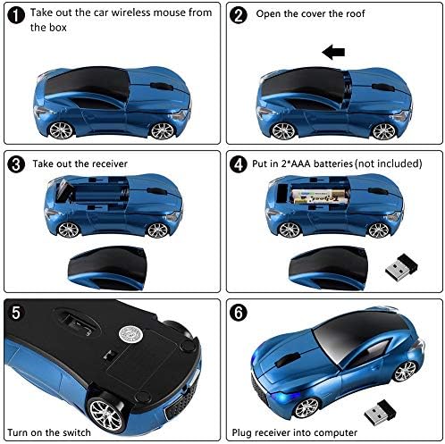 Sleek Yellow Wireless Car Mouse – Cool Sports Car Design for Enhanced Precision with 1600 DPI Optical Technology | Lightweight & Portable USB Receiver Mouse for Laptops, PCs, and Travel | Perfect Gift for Tech Lovers and Professionals