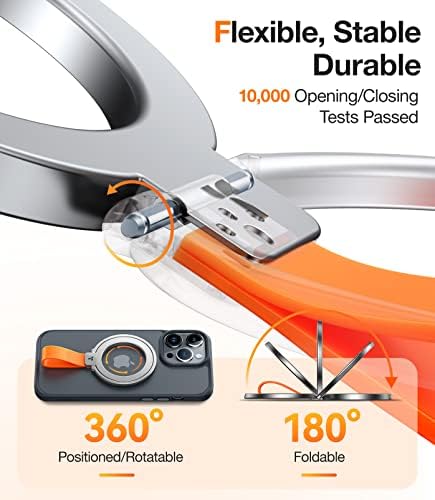 TORRAS 2025 Gen 5.0 Magnetic Phone Grip Holder & Kickstand – Premium Rose Gold Accessory for i Phone 11-16, Samsung, and Google Devices – Enhanced Magnetic Grip & Versatile Hands-Free Viewing – Ideal for Collapsible Phone Support and On-the-Go Convenience