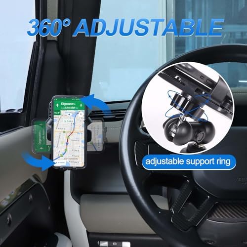 Phone Holder Compatible with Land Rover Defender 90 110 130 2020-2023, 360° Adjustable Dash Left Side Phone Mount Holder for All Smartphones (Style B) – Enhanced Compatibility and Speed