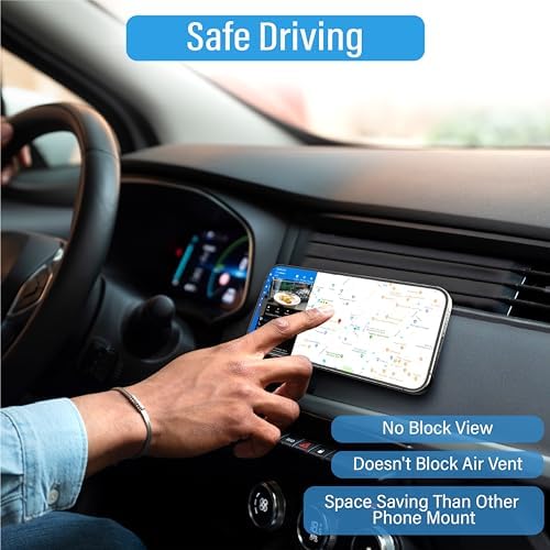 TT&C 2-Pack Ultra-Strong Magnetic Phone Mount for Car – Advanced N52 Magnet Technology, 8 Magnets & 4 Metal Plates Included, Universal Compatibility for Samsung Galaxy S24/S23/S22/S21 & All Smartphones/Tablets, 360° Rotation for Hands-Free Convenience and Secure Stability