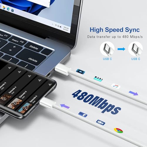 Ultimate Dual-Pack Fast Charger for i Phone 16/15 & i Pad – 6 FT Durable USB-C Woven Cables with Tangle-Free Design for i Pad Pro, Air, Mini & More – Unmatched Charging Speed & Enhanced Compatibility for Home or Travel Use