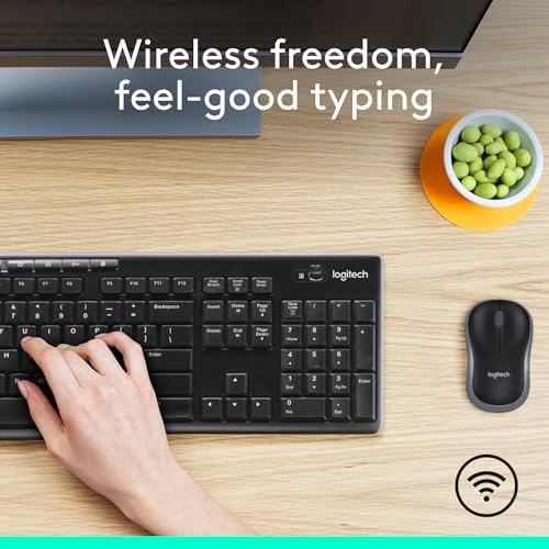 Logitech K270 Wireless Keyboard – Full-Size, 2.4 GHz Connectivity, 8 Multimedia Keys, 2-Year Battery Life, Stylish Rose Color for PCs and Laptops – Ultimate Comfort and Reliability for Productive Workspaces