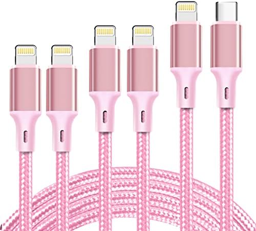 Premium 5-Pack i Phone Charger Set: MFi Certified Nylon Braided Fast Charging Cables (3 FT, 6 FT, 10 FT) for i Phone 14/13/12/11/X/Max/8/7/6/5/SE/i Pad – Unmatched Durability & Versatile Lengths for Every Lifestyle