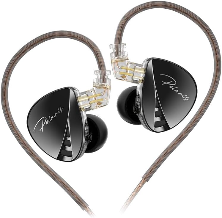 Elevate Your Audio Experience with CCA Polaris Dual Driver Wired Earbuds – Customizable In-Ear Monitors with 4 Tuning Switches & Detachable Cable for Musicians, Singers, and DJs (Gun, with Mic) – Unmatched Sound Clarity and Comfort for Professionals and Enthusiasts