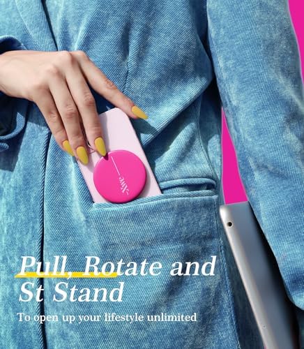 Cell Phone Stand Compatible with Magsafe Mirror Mount [Anti-Scratch & Portable] Girls Women Magnetic Travel Makeup Mirror Desk Fits for iPhone 16/15/14/13/12 Plus Pro Max (Pink) – Enhanced Compatibility and Speed