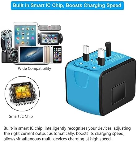 Advanced 7-in-1 Universal Travel Adapter with 35 W PD Fast Charging – Sleek Black & Silver Design for Worldwide Use, Featuring 4 USB-C and 2 USB-A Ports for Effortless Connectivity Across the US, UK, Europe, and Australia – Unmatched Compatibility and Speed for Every Adventure
