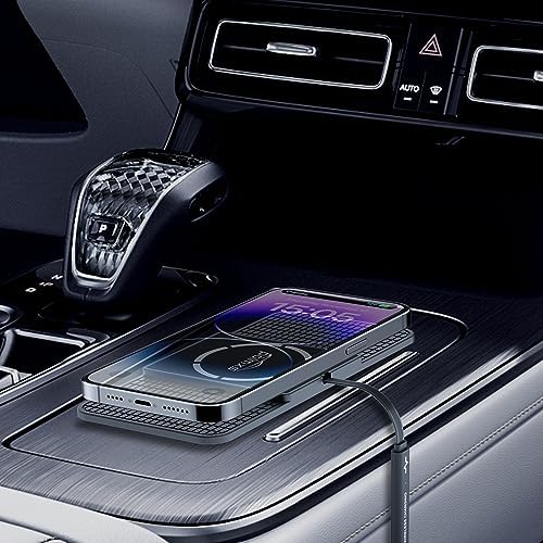 POLMXS Magnetic Wireless Charging Pad – Fast Cordless Charger for i Phone 12/13/14/15 & Air Pods – Sleek Design, Enhanced Stability, and Safety Features for On-the-Go Charging