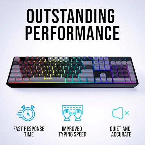 KLIM Chroma RGB Wireless Gaming Keyboard – Ultimate Performance with Long-Lasting Rechargeable Battery, Quick Typing & Water-Resistant Design for PC, PS5, PS4 & Mac – Elevate Your Gameplay with Stunning Backlighting & Enhanced Compatibility