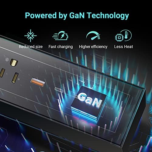 Ultimate 73 W USB Power Strip with 6 FT Extension Cord – Multi-Device Ga N Fast Charging Station Featuring 3 AC Outlets and 3 USB Ports (2 Type-C, 1 Type-A) – Perfect for i Phone, Galaxy, Mac Book, Laptop & Switch – Streamline Your Charging Experience in Style