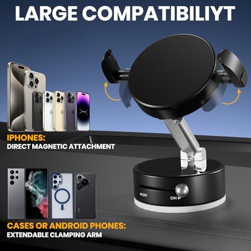 Revolutionary 360° Magnetic Vacuum Phone Holder – All-Surface Universal Smartphone Mount for Car, Gym, and Home Use – Advanced Clamping Technology for Unmatched Stability – Effortless Hands-Free Operation with Compact, Foldable Design – Ideal for Seamless Navigation and Accessibility – Elegant White Finish for Modern Aesthetics